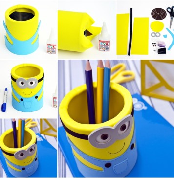 DIY Cute Minion Desk Organiser