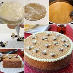 DIY Chocolate Honey Layer Cake with Bubble Wrap Decoration