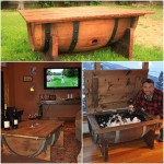 DIY wine barrel coffee table