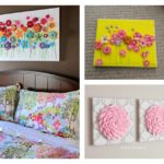 DIY Lovely Crochet Flowers on Canvas with Pattern