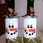 Simple and Cute Snowman DIY-wine bottle