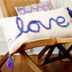 Finger Knitting Projects-DIY Tasseled Love Pillow