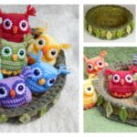 Crochet Nesting Rainbow Owls with Free Pattern