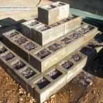 Pyramid raised Bed Garden Concrete Cinder Blocks