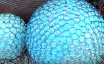 DIY Faux Gazing Ball Garden Decor