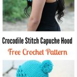 Crochet Crocodile Stitch Capuche Hood Free Pattern