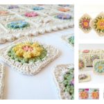 Crochet Primavera Flowers Granny Square Free Pattern and Tutorial