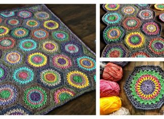 Free Granny Hexagon Burst Crochet Blanket Pattern