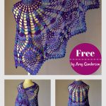 Pineapple Peacock Shawl Free Crochet Pattern