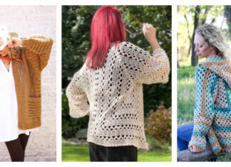 Hexagonal Cardigan Sweater Crochet Patterns