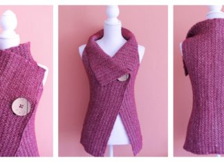 Peek-a-Boo Button Wrap Free Crochet Pattern (S-XL)