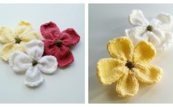 Dogwood Blossoms Free Knitting Pattern and Video Tutorial
