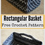 Rectangular Diamond Trellis Basket Free Crochet Pattern