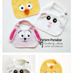 Animal Friends Baby Bibs Free Crochet Pattern