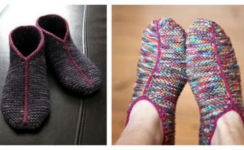 Simple Garter Stitch Slippers Free knitting Pattern