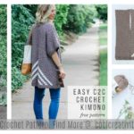 Easy C2C Kimono Sweater Free Crochet Pattern