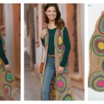 Rainbow Circle Long Vest Free Crochet Pattern