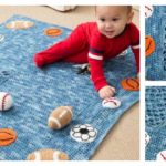 Young Athlete Blanket and Rattles Free Crochet Pattern