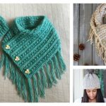 Malia Buttoned Cowl and Beanie Free Crochet Pattern