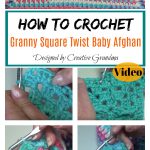 How to Crochet Granny Square Twist Baby Afghan Blanket