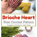 3D Brioche Heart Free Crochet Pattern