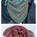 Candy Kisses Triangle Scarf Free Crochet Pattern and Video Tutorial