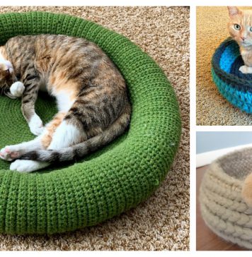 Cat Bed Free Crochet Pattern