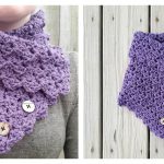 Folded Ivy Button Cowl Free Crochet Pattern