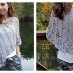Pineapple Stitch Lace Poncho Free Crochet Pattern
