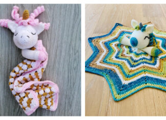Unicorn Lovey Security Blanket Free Crochet Pattern