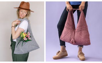 Easy Tote Bag Made with Squares Free Crochet Pattern