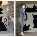 C2C Cat Afghan Blanket Free Crochet Pattern
