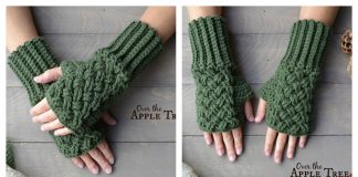 Celtic Weave Fingerless Gloves Free Crochet Pattern