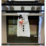 Snowman Kitchen Towel Free Crochet Pattern