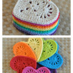 Granny Heart Coaster Crochet Pattern