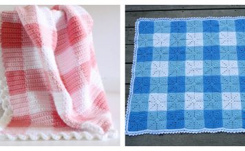 Gingham Blanket Free Crochet Pattern