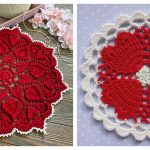 Hearts Around Doily Free Crochet Pattern
