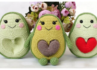 Amigurumi Avocado with Heart Seed Crochet Pattern