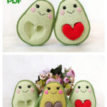 Avocado with Heart Seed Amigurumi Crochet Pattern
