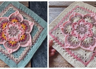 Blooming Lotus Square Free Crochet Pattern and Video Tutorial