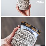 Picot Ice Cream Pint Holder Free Crochet Pattern and Video Tutorial
