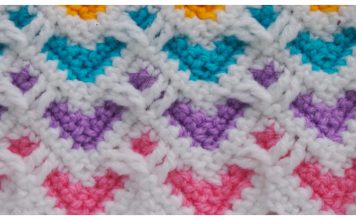 Heart Zig Zag Stitch Free Crochet Pattern and Video Tutorial