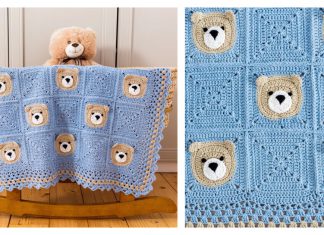 Bear Baby Blanket Free Crochet Pattern and Video Tutorial