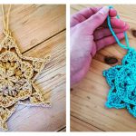 Popcorn Flower Stars Free Crochet Pattern