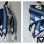 C2C Hearts Shawl Free Crochet Pattern