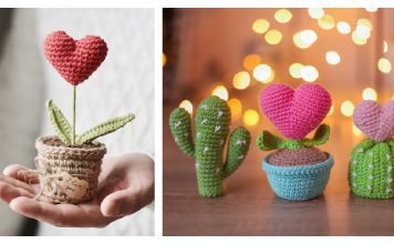 Valentine Heart Plants Crochet Pattern