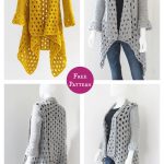 Asymmetrical Waterfall Cardigan Free Crochet Pattern