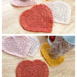 Boho Heart Coasters Free Crochet Pattern