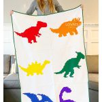C2C Dinosaur Blanket Free Crochet Pattern