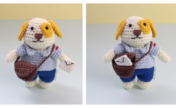 Postal Worker Puppy Amigurumi Free Crochet Pattern